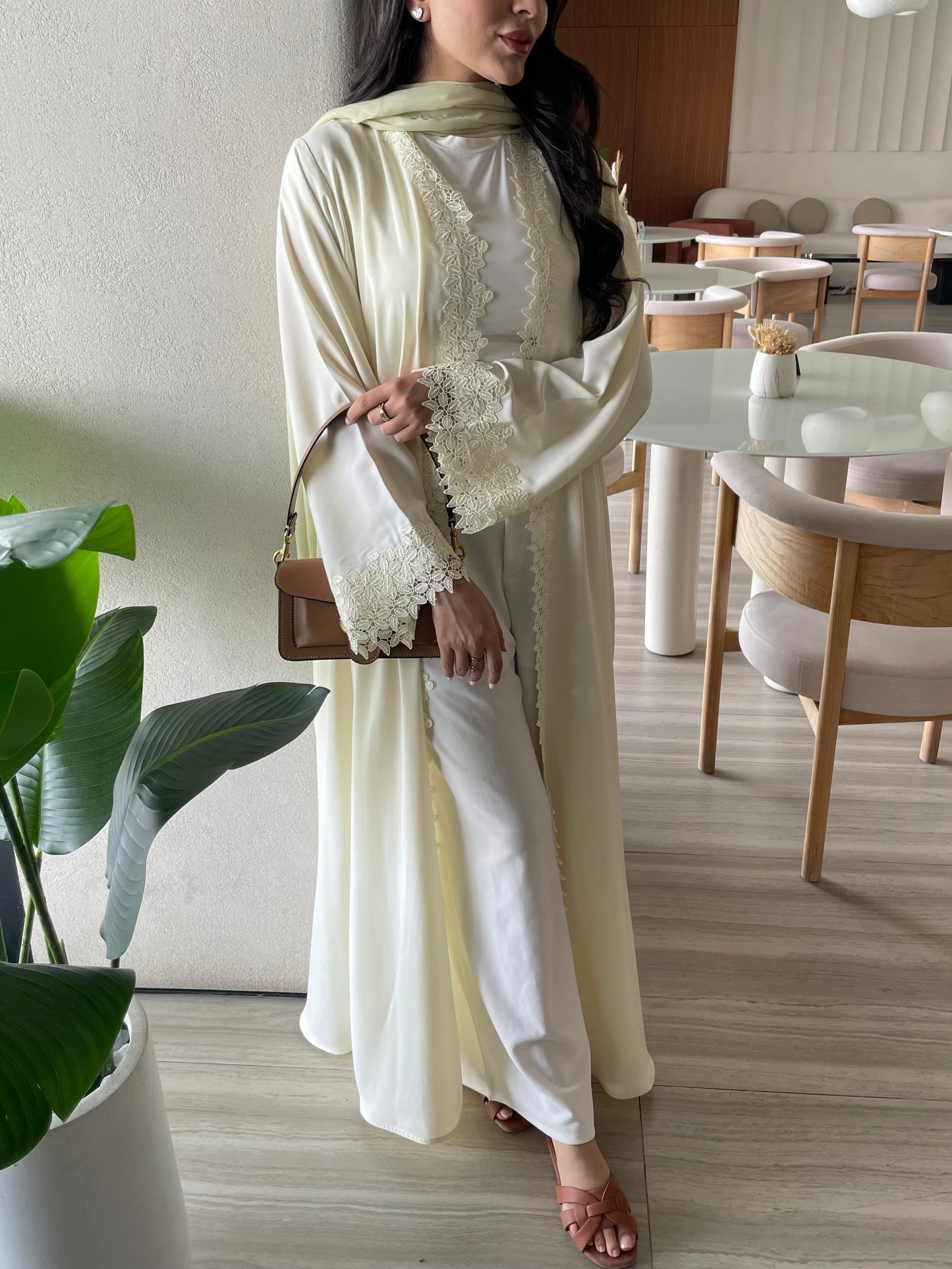 S397 - butter yellow with lace