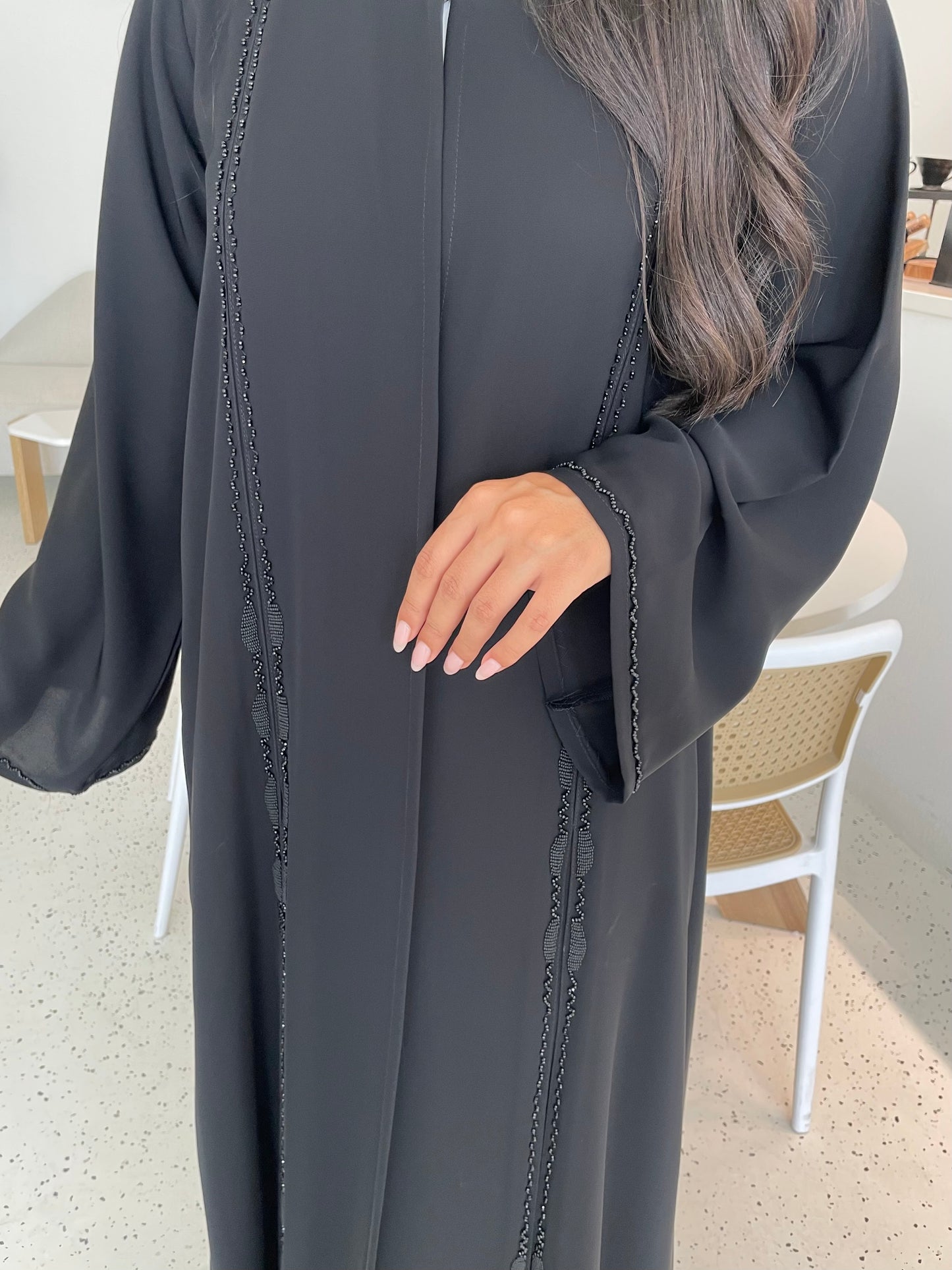 S261 A-line black abaya