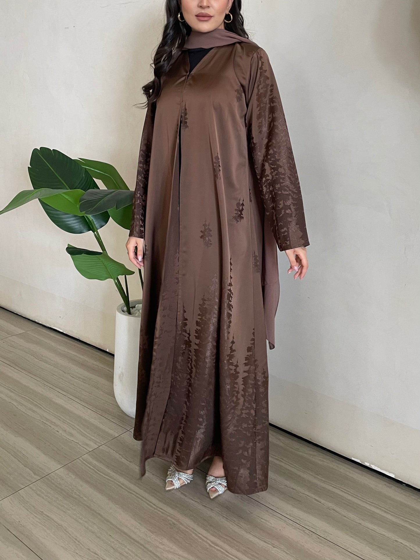 S382 - light brown stright cut abaya