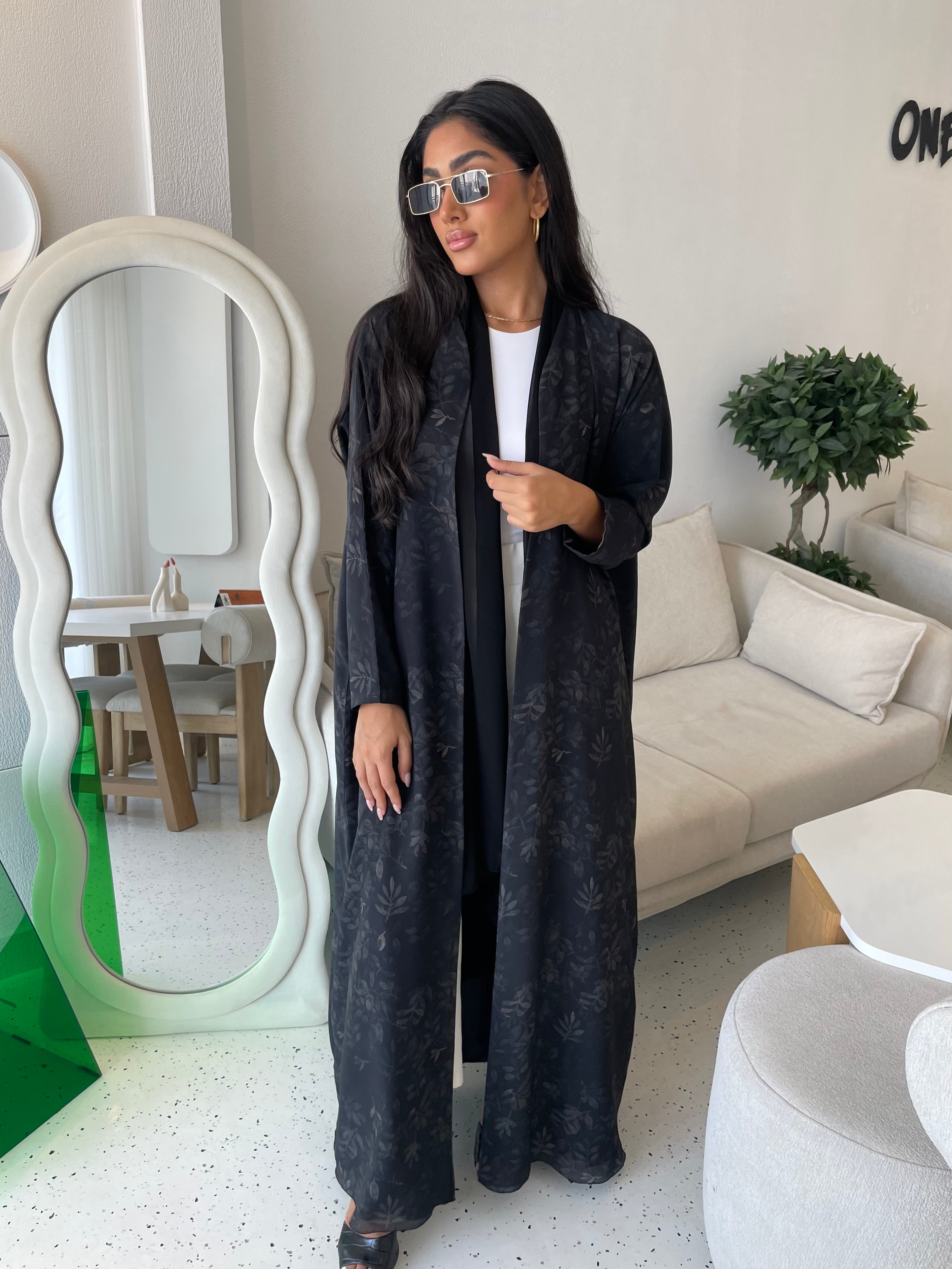 S259 - light crepe floral abaya