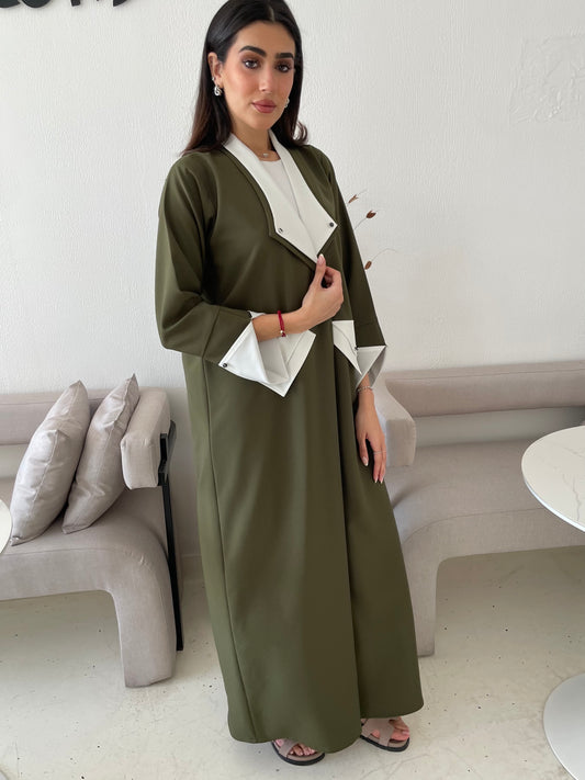 S173 - Formal olive abaya