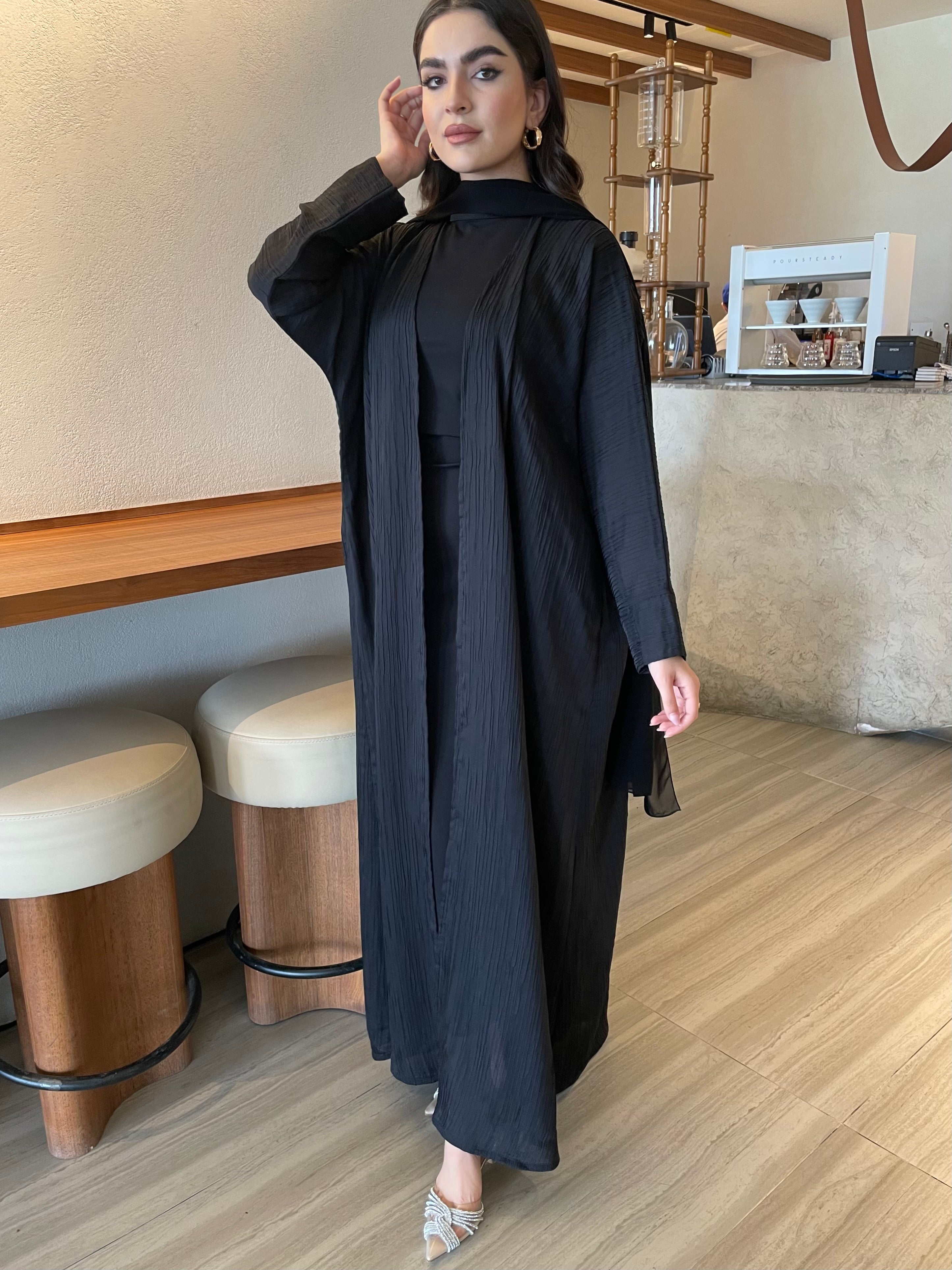 S384 - Black bisht abaya
